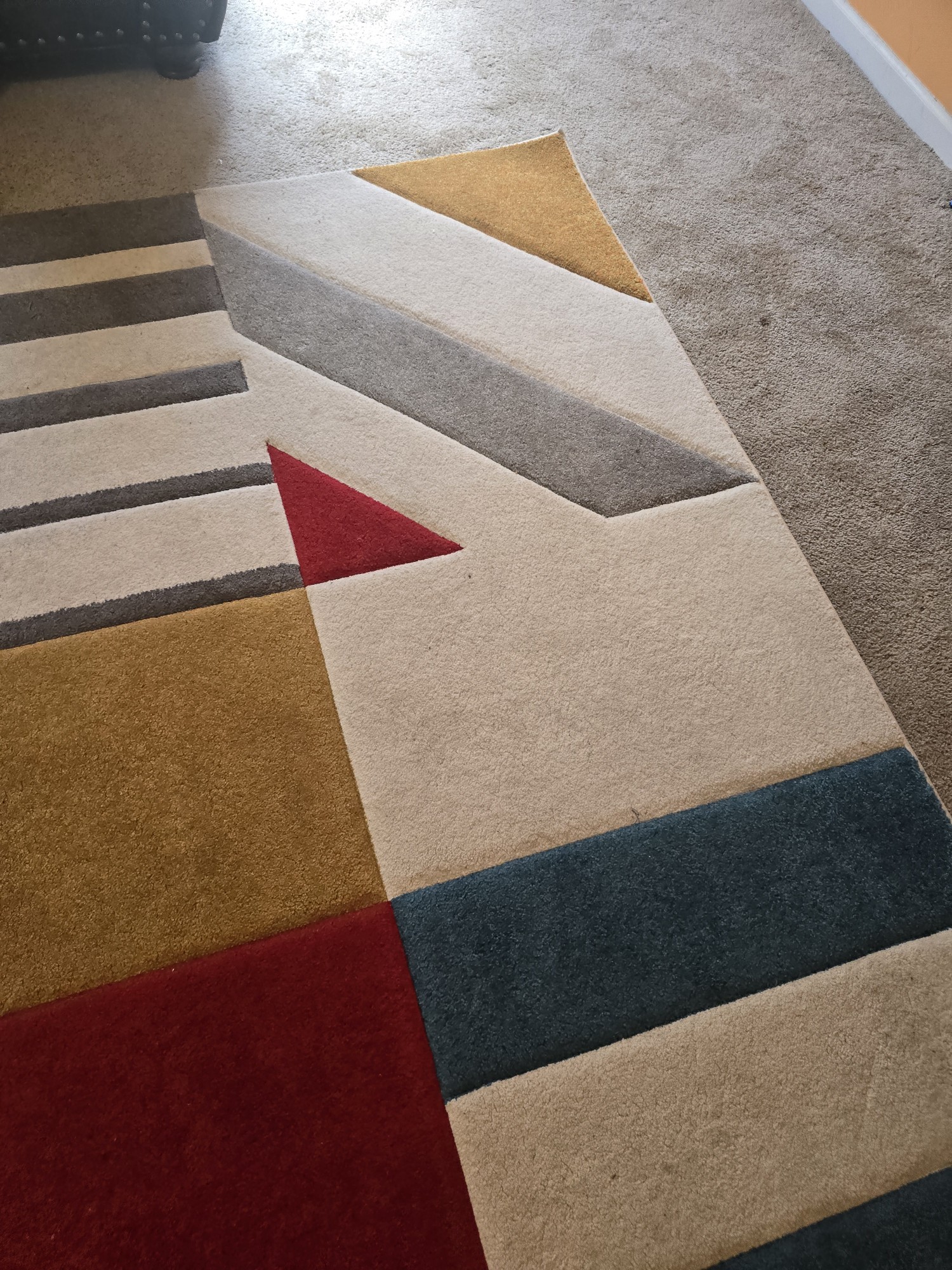 Patterned area rug after professional cleaning